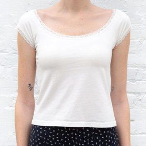 Brandy Melville White Lace Eden Top